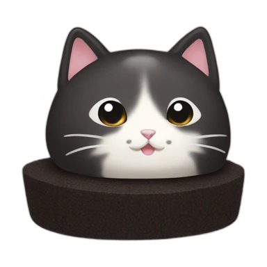 black rice cake mochi cat sticker
