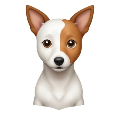 a fully white jack russell the size of a kelpie with light brown ears and a light brown patch on one eye sticker