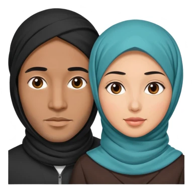 Mixed hijabi wife black husband black hair  sticker