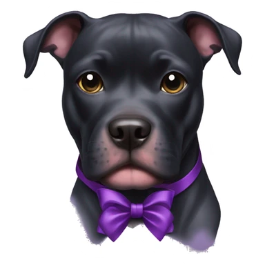 black pitbull with a purple bow sticker