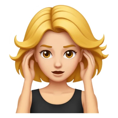 a flipping hair emoji to the back with a sassy look sticker