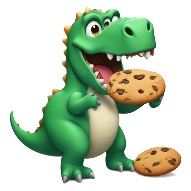 Dinosaur eating a cookie  sticker