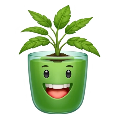 Vaso de vidro com uma planta carnívora de boca aberta sticker