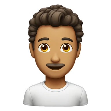 Chico con pelo moreno con ojos marrones enfadado sticker