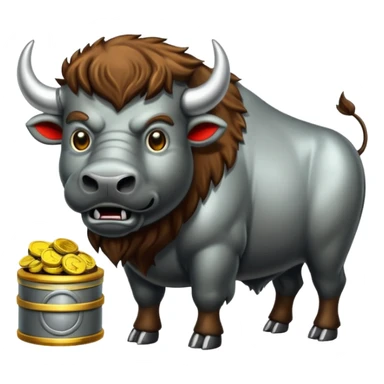 Angry buffalo slot machine taking money sticker