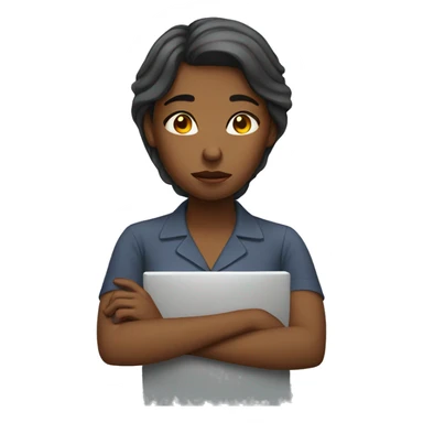 Girl tired at work sticker