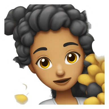 Chica de pelo negro durmiendo  sticker