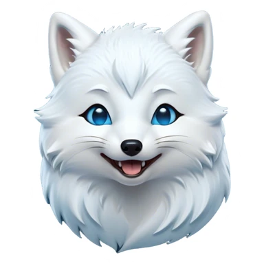 Cinematic Cute Yawning Arctic Fox Portrait Emoji, Head tilted slightly with a dramatic, wide-open yawn, showcasing a soft, downy white Fur with subtle icy blue accents and gently drooping ears, round eyes barely open in drowsy contentment, Simplified yet irresistibly adorable features, highly detailed, glowing with a soft, cozy glow, high shine, relaxed yet expressive, stylized with a touch of arctic whimsy, bright and endearing, soft glowing outline, capturing the essence of a sleepy yet affectionate arctic fox, so drowsy it feels like it could stretch out of the screen and curl up for a nap! sticker