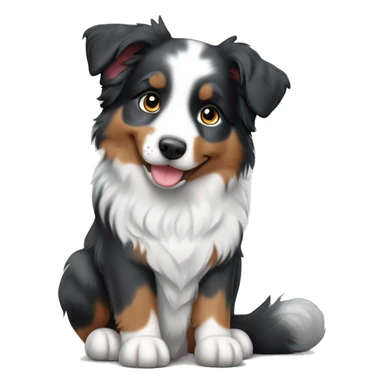 Australian Shepherd Blue merle only Black Frackles without Brown and cute rose Loop sticker