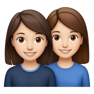 2 Besties g girls one dark brown hair one light brown hair sticker