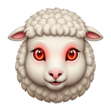 Evil lamb with glowing red eyes staring at you sticker