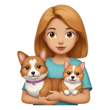 The girl is holding a Devon cat and a Corgi sticker