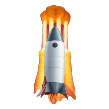 Shrimp standing in front of a rocket launch sticker