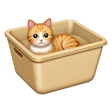 cat litter box with sand sticker
