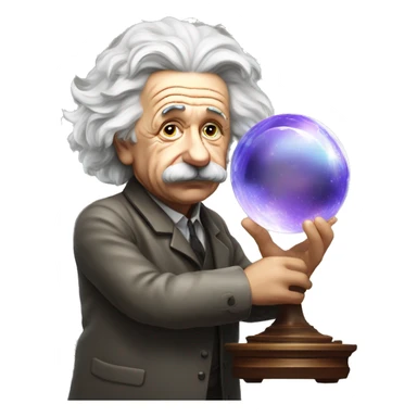 Albert Einstein with crystal ball sticker