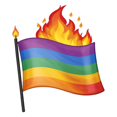lgbt flag burned emoji  sticker