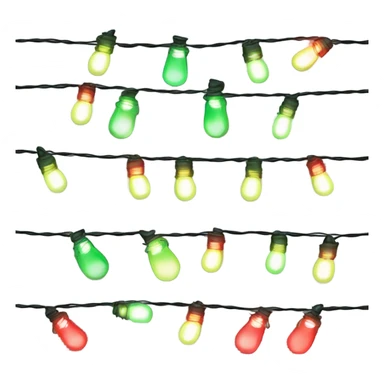 A string of green and red fairy lights  sticker