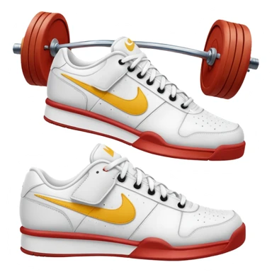 nike white low top tennis shoe weight lifting gum bottom sticker