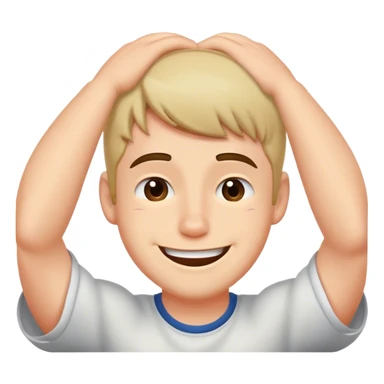 Guy getting embarrassed, smiling and scratching the back of his head sticker