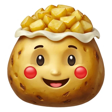 Happy baked potato smiling sticker