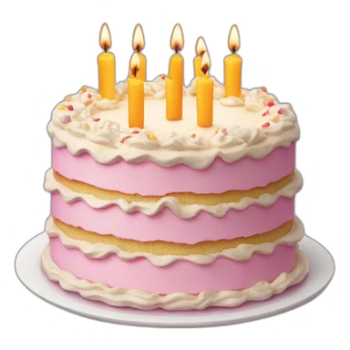 Vanilla Birthday cake with candles  sticker