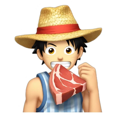 Luffy eat meat sticker