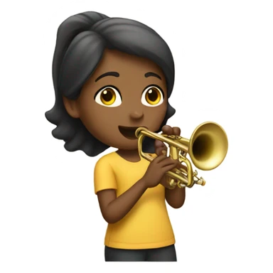 A girl playing trumpet sticker