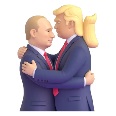 Putin and Trump embracing sticker