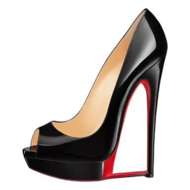 WEDGE heel LOUBOUTIN black PATENT sticker