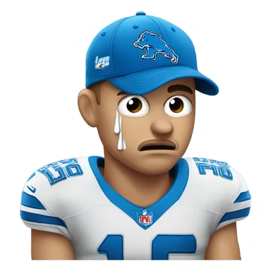 Crying Detroit lions fan white sticker