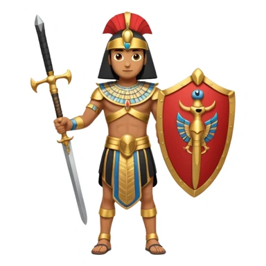 fullbody ancient Egyptian soldier with sword and shield sticker