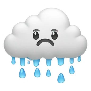 sad raining cloud sticker
