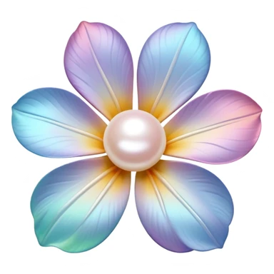 light pastel flower with pearl  sticker