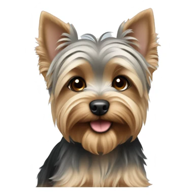 Beige and grey Yorkshire terrier puppy sticker