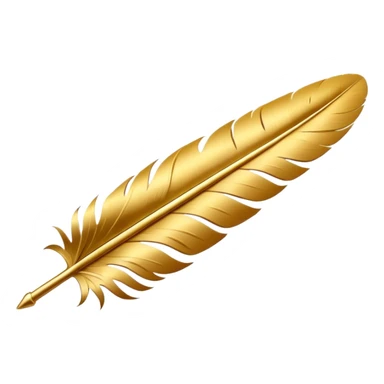 3D perspective writing premium golden ink feather sticker
