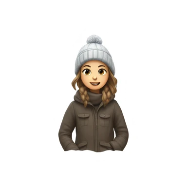 Girl on top of a car on a bridge in the snow sticker