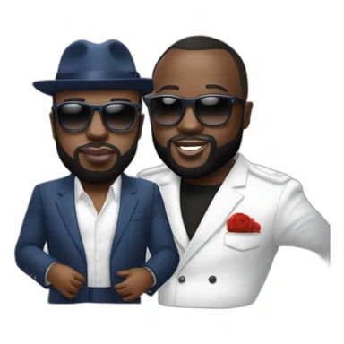 Maître Gims quifait un câlin a jean marie le pen sticker