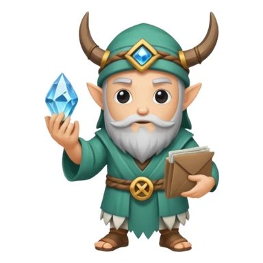 crystal druid character holding rune envelope sticker