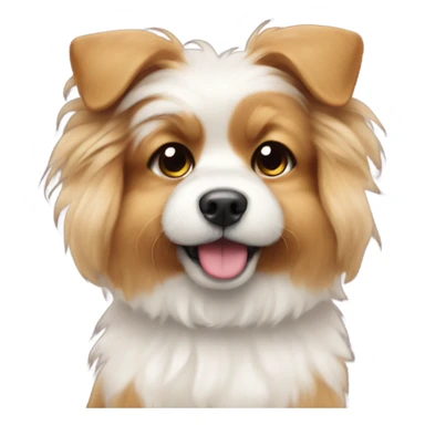 Cute fluffy dog with a bow in his ear sticker