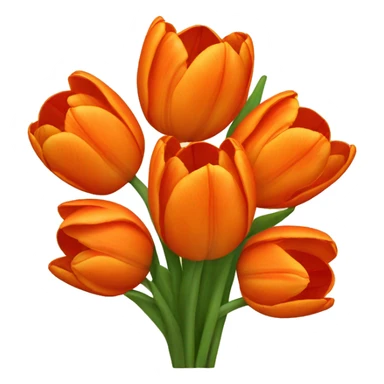 A bouquet of orange ombré tulips sticker
