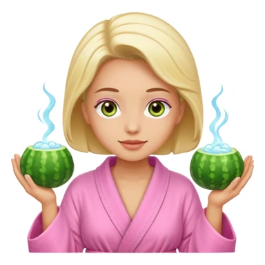 🧖‍♀️this with cucumber eyeys at a spa and a pink robe sticker