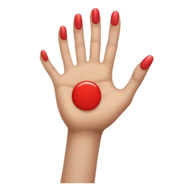 hand with red nail  sticker