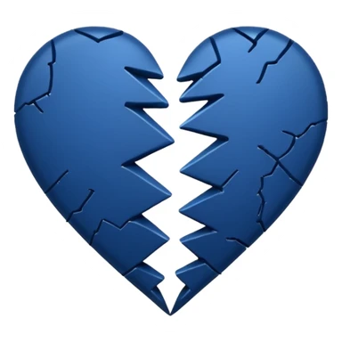 Emoji de corazón azul  oscuro roto ala mitad  sticker