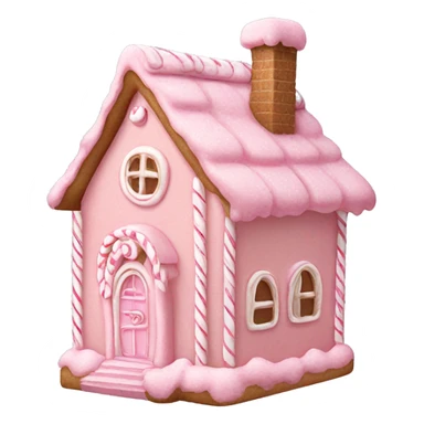pastel pink gingerbread house sticker