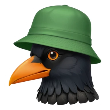 Raven head with bucket hat sticker