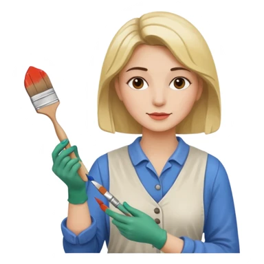 Ceramic Painter woman sticker