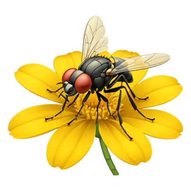 
fly on flower sticker