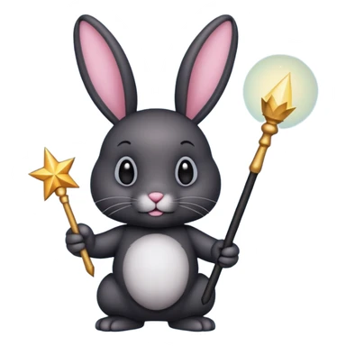 Black bunny with wand  sticker