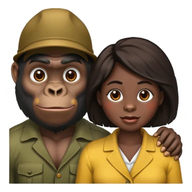 gorilla with wife  sticker