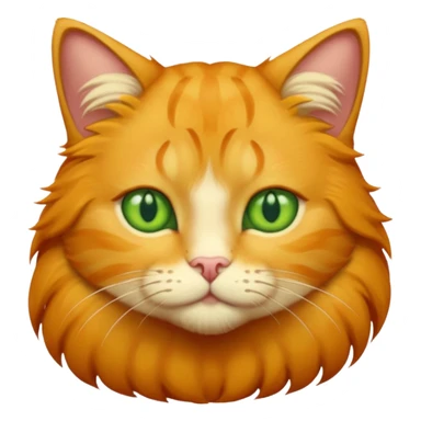 GATO AMARILLO SIN OREJAS VERDES Y OJOS VERDES Y MAS PELUDO sticker